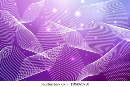 Light Purple vector texture with birthday confetti. Glitter abstract illustration with colorful confetti, ribbons. The pattern can be used for new year ad, booklets.