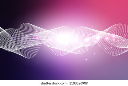 Light Purple vector texture with birthday confetti. Beautiful colored illustration with ribbon in celebration style. Beautiful design for your business advert of anniversary.