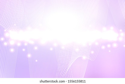 Light Purple vector texture with birthday confetti. Glitter abstract illustration with colorful confetti, ribbons. The pattern can be used for carnival, festival leaflets.