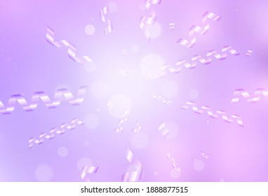 Textura de vector púrpura claro en estilo de cumpleaños. Una Ilustración inteligente con elementos de Navidad degradados. Patrón de folletos, folletos educativos.