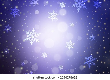 Textura de vector púrpura claro en estilo de cumpleaños. Una Ilustración inteligente con elementos de Navidad degradados. Patrón de anuncios, afiche, pancarta de libros.