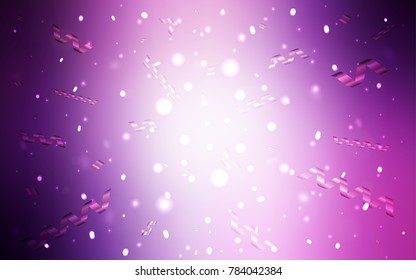 Light Purple vector texture with birthday confetti. Blurred decorative design in anniversary style with confetti. The pattern can be used for birthday gifts, congratulations.