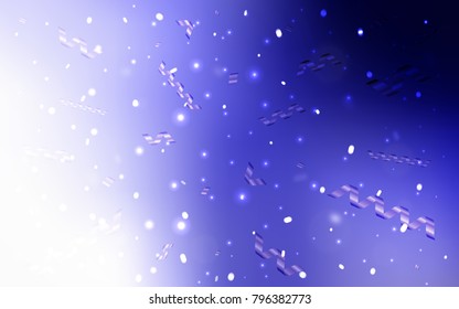 Light Purple vector texture with birthday confetti. Beautiful colored illustration with ribbon in celebration style. The pattern can be used for carnival, festival leaflets.