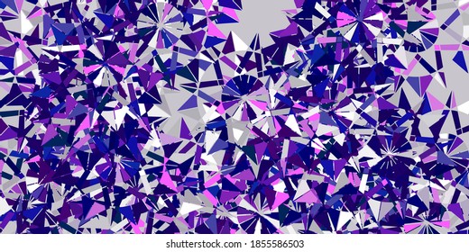Light purple vector texture with bright snowflakes. Colorful snow elements in decorative christmas style. Xmas design for business.