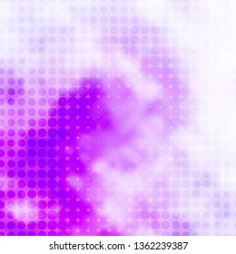Light Purple vector texture with circles. Abstract colorful disks on simple gradient background. Pattern for wallpapers, curtains.