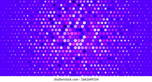 Light Purple vector texture with circles. Abstract decorative design in gradient style with bubbles. Design for your commercials.