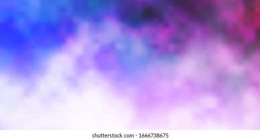 Light Purple vector texture with cloudy sky. Abstract colorful clouds on gradient illustration. Template for landing pages.