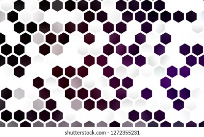 Light Purple vector texture with colorful hexagons. Glitter abstract illustration in hexagonal style. New design for website's poster, banner.
