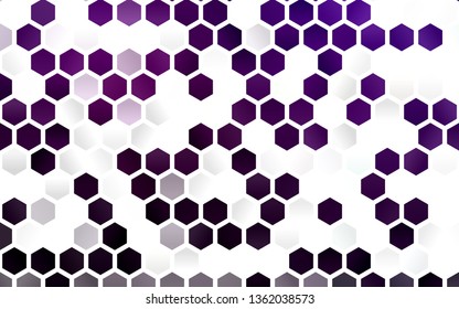 Light Purple vector texture with colorful hexagons. Glitter abstract illustration in hexagonal style. Pattern for texture of wallpapers.