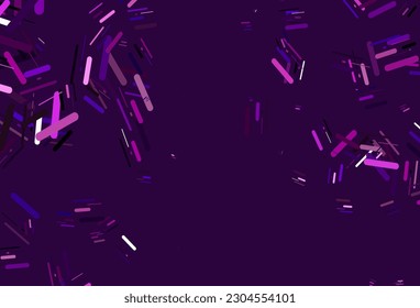 Textura vectorial púrpura clara con líneas coloridas. Ilustración abstracta brillante con palos de color. Patrón para anuncios, afiches, banners.