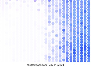 Hellviolette Vektorstruktur mit bunten Hexagons. Farbige Hexagons auf unscharfem Hintergrund. Design für Website-Poster, Banner.