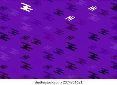 Textura vectorial púrpura clara con líneas coloridas. Líneas sobre fondo abstracto borroso con degradado. Patrón de folletos y folletos comerciales.