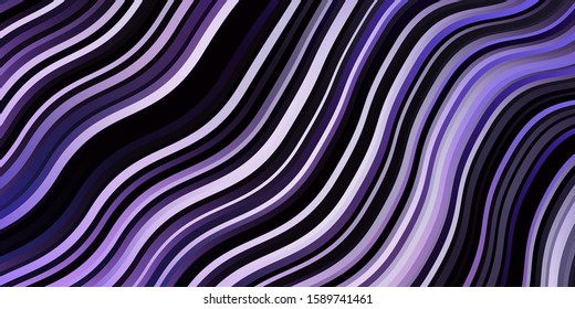 Light Purple vector texture with curves. Colorful illustration with curved lines. Template for cellphones.