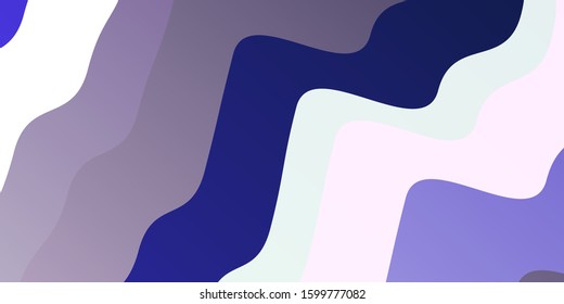 Light Purple vector texture with curves. Abstract illustration with bandy gradient lines. Pattern for booklets, leaflets.