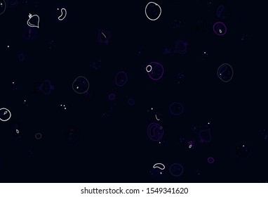 Light Purple vector texture with delicious snacks. Illustration with set of fresh food in doodle style. Pattern for menu of cafes, bars, restaurants.