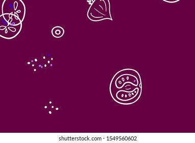 Light Purple vector texture with delicious snacks. Colorful decorative design of snacks in doodle style. Design for ad, poster, banner of cafes or restaurants.