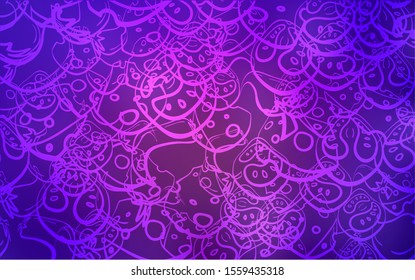 Light Purple vector texture with delicious snacks. Beautiful colored illustration with food in doodle style. Template for meal cooking in kitchen.