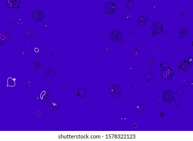 Light Purple vector texture with delicious snacks. Glitter abstract sketch with gourmet food. Template for meal cooking in kitchen.