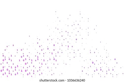 Light Purple vector texture with Digit characters. Modern geometrical illustration with numerals. The pattern can be used for ad, booklets, leaflets of education.