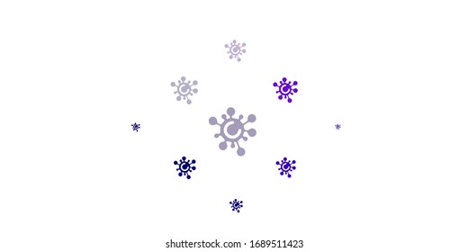 Light Purple vector texture with disease symbols. Simple design in abstract style with infection forms. Wallpaper for health protection.