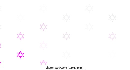 Light Purple vector texture with disease symbols. Colorful abstract illustration with gradient medical shapes. Wallpaper for health protection.