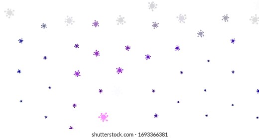 Light purple vector texture with disease symbols. Abstract illustration with biological gradient shapes. Simple design against epidemic information.