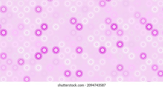 Light purple vector texture with disease symbols. Simple design in abstract style with infection forms. Wallpaper for health protection.