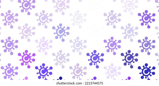 Light Purple vector texture with disease symbols. Abstract illustration with biological gradient shapes. Simple design against epidemic information.
