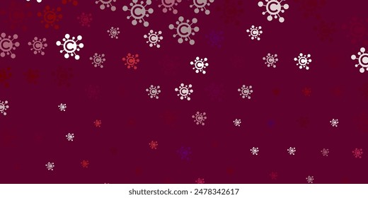 Light Purple vector texture with disease symbols. Abstract illustration with biological gradient shapes. Wallpaper for health protection.