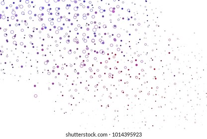 Light Purple vector  texture with disks. Blurred decorative design in abstract style with bubbles. New design for ad, poster, banner of your website.