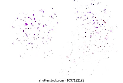 Light Purple vector  texture with disks. Glitter abstract illustration with blurred drops of rain. Pattern can be used as texture of water, rain drops.