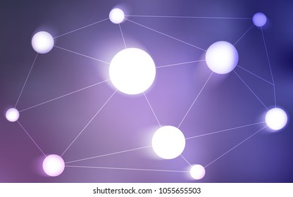 Light Purple vector texture with disks, lines. Abstract illustration with colorful discs and triangles. Beautiful design for your business advert.