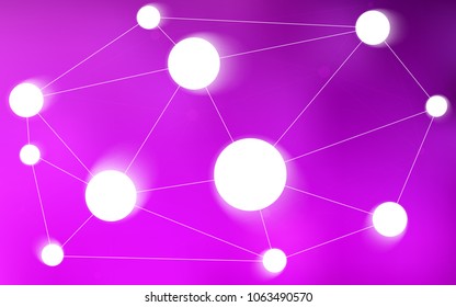 Light Purple vector texture with disks, lines. Decorative design in abstract style with triangle structure. Pattern can be used for ads, leaflets.