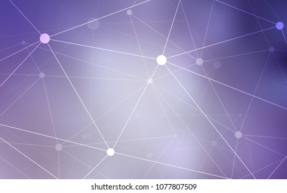 Light Purple vector texture with disks, lines. Decorative design in abstract style with triangle structure. Completely new template for your brand book.