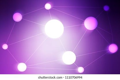Light Purple vector texture with disks, lines. Modern abstract colorful illustration with spheres and lines. Pattern can be used for beautiful websites.