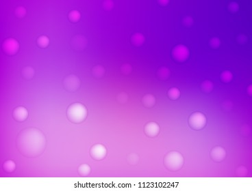 Light Purple vector texture with disks. Modern abstract illustration with colorful water drops. The pattern can be used for aqua ad, booklets.