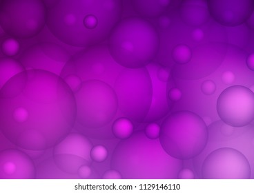 Light Purple vector texture with disks. Blurred bubbles on abstract background with colorful gradient. Pattern can be used as texture of water, rain drops.