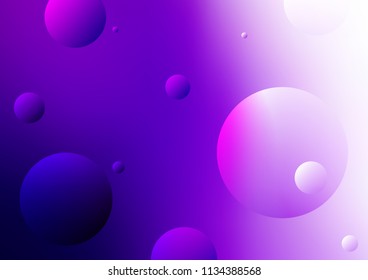 Light Purple vector texture with disks. Modern abstract illustration with colorful water drops. The pattern can be used for aqua ad, booklets.
