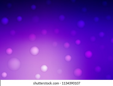 Light Purple vector texture with disks. Beautiful colored illustration with blurred circles in nature style. The pattern can be used for beautiful websites.
