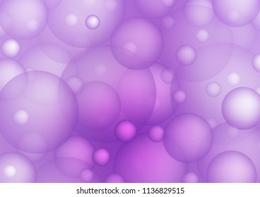Light Purple vector texture with disks. Blurred bubbles on abstract background with colorful gradient. Beautiful design for your business natural advert.