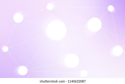 Light Purple vector texture with disks, lines. Colorful illustration with circles and lines in futuristic style. Pattern can be used as texture of wallpapers.