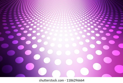 Light Purple vector texture with disks. Glitter abstract illustration with blurred drops of rain. Pattern can be used for futuristic ad, booklets.