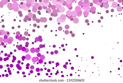 Light Purple vector texture with disks. Abstract illustration with colored bubbles in nature style. Pattern for ads, leaflets.