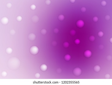 Light Purple vector texture with disks. Blurred decorative design in abstract style with bubbles. The pattern can be used for aqua ad, booklets.