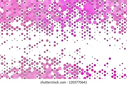 Light Purple vector texture with disks. Blurred bubbles on abstract backdrop with colorful gradient. Template for your brand book.