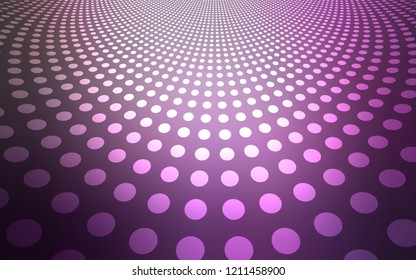 Light Purple vector texture with disks. Illustration with set of shining colorful abstract circles. Completely new template for your brand book.