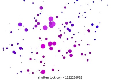 Light Purple vector texture with disks. Blurred decorative design in abstract style with bubbles. Pattern for ads, leaflets.