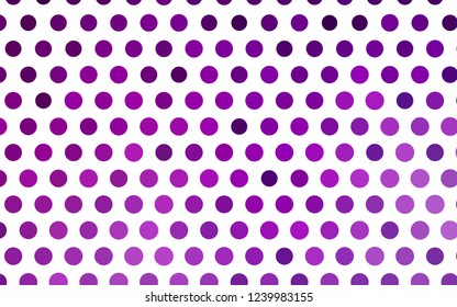 Light Purple vector texture with disks. Blurred decorative design in abstract style with bubbles. Template for your brand book.