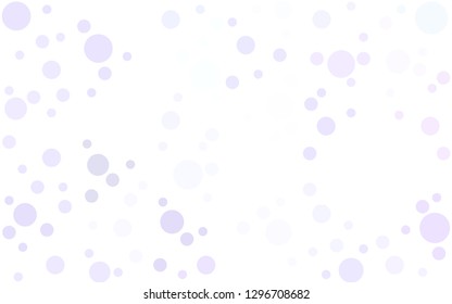 Light Purple vector  texture with disks. Blurred decorative design in abstract style with bubbles. Design for poster, banner of websites.