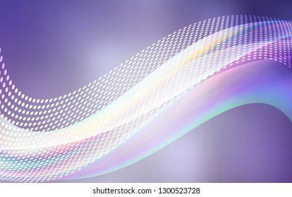 Light Purple vector texture with disks, lines. Glitter abstract illustration with connection of triangle structure. New template for your brand book.